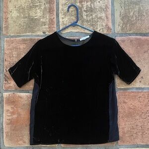 Eliot Dark Green Velvet Silk Blend Zipper Embellished Size XS Top